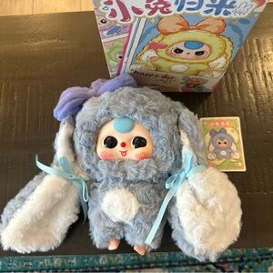 Baby Three Cute Plush Toy with Blue and White Fur